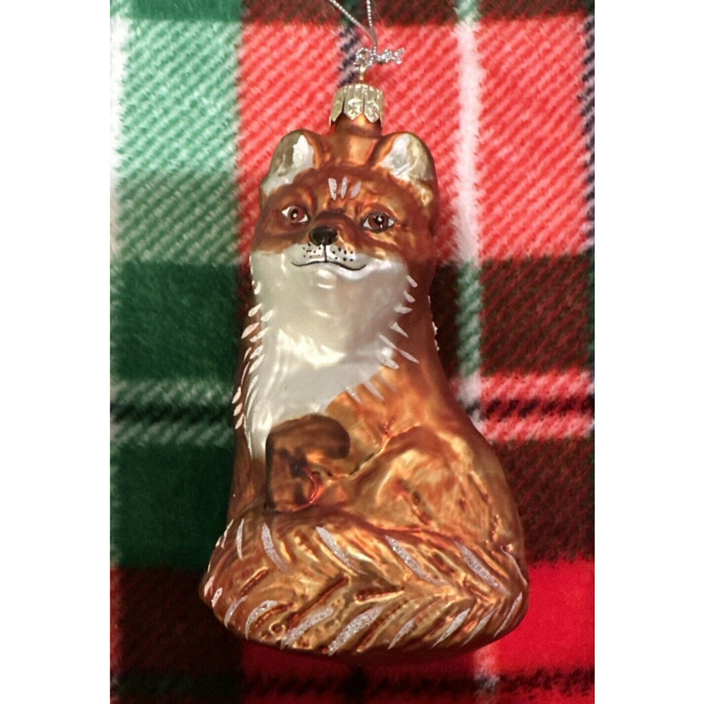 German Glass Red Fox Ornament